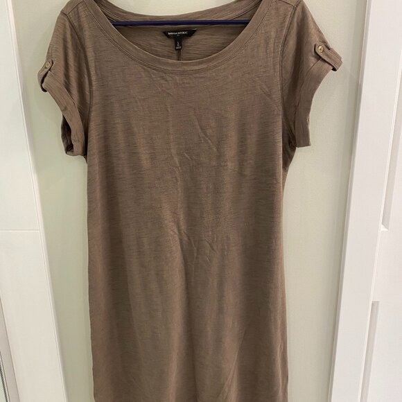 Banana Republic Factory T-shirt Cotton Dress Brown/Green, size L - Picture 1 of 9